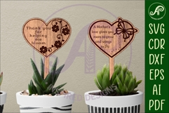 Mother&#039;s day plant stake laser engraved SVG heart shapes Product Image 2
