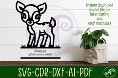 Cute Woodland Deer name sign svg laser cut file Product Image 2