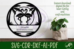 Flamingo Name Sign SVG Tropical Beach Nursery Wall Decor Product Image 2