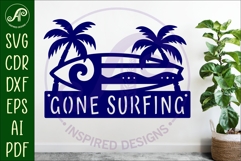 Gone Surfing Surf board wall art sign, laser cut design Product Image 2