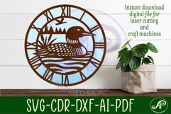 Loon duck clock wall clock laser cut files Product Image 2