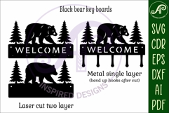 Black Bear Key holder designs for wood and metal Product Image 2