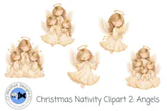 Christmas Nativity Clipart: Angels| Watercolor PNG Product Image 3
