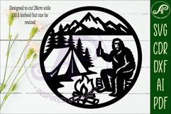 Bigfoot with Beer campsite wall art sign, SVG file Product Image 2