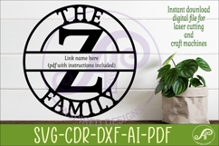 Monogram Family Letter Z Name Sign SVG Product Image 2