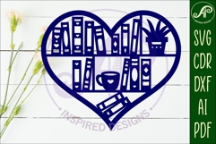 Book lovers heart wall sign, SVG file. vector sign Product Image 2