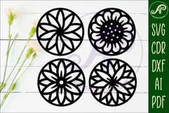 Floral Coasters, laser cut out flower coaster d3 Product Image 2