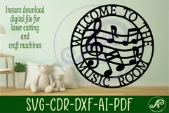 Welcome to the music room sign, SVG file. vector file Product Image 2