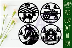Farming Coasters, laser cut out Farmhouse designs 2 Product Image 2