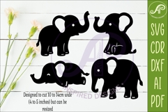 Cute Elephant SVG Laser Cut Files Animal Silhouette 1 Product Image 5