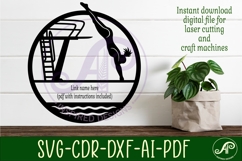 High Dive Female name sign design for laser cutting Product Image 2