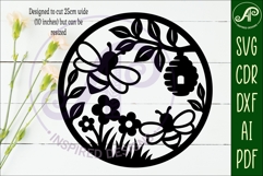 Bees and flowers wall sign, SVG file. Product Image 2