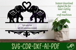 Elephants personalized name sign laser cut Product Image 2