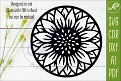 Sunflower Flower Wall Art SVG | Round Floral Laser Cut File Product Image 2