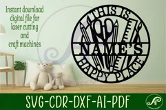 This is names art and craft happy place sign svg laser cut Product Image 2