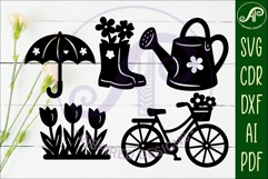 Spring / Easter silhouettes laser cut outs SVG 2 Product Image 2