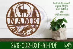 Hunting and bass fishing name sign, laser cut wall sign Product Image 2