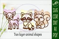 Cute woodland animals, SVG laser cut file d2 Product Image 2