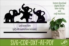 Cute Elephant Name Sign SVG, Baby Elephant Personalized sign Product Image 2