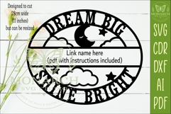 Personalized Dream Big Shine Bright Moon Nursery Name Sign Product Image 2