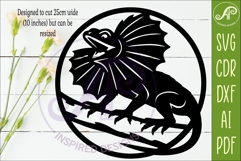 Frilled Lizard Wall Art SVG, Australian Reptile Laser Cut Product Image 2