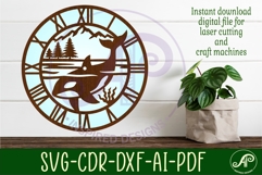 Orca, Killer Whale clock wall clock laser cut files Product Image 2