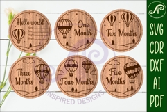 Hot Air Balloon themed Baby monthly milestone discs SVG Product Image 2