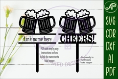 Personalized Beers cake topper SVG laser cut Product Image 2