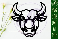 Bull head wall art sign, SVG file. vector Product Image 2