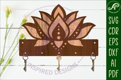 Lotus Flower Key holder designs for wood and metal Product Image 2