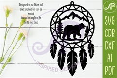 Bear Dreamcatcher Laser Cut File, Wild Animal Wall Art SVG Product Image 2