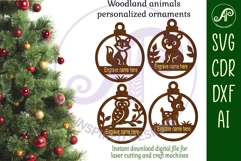 Cute woodland animals Christmas Ornament SVG Product Image 2