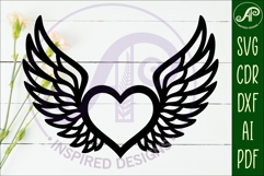 Winged heart wall sign, SVG file. Product Image 2