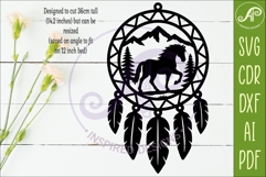 Horse Dreamcatcher Laser Cut File, Horse Lovers Wall Art SVG Product Image 2