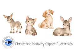 Christmas Nativity Clipart: Animals| Watercolor PNG Product Image 3