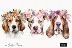 Watercolor Dogs with Flower Crowns Clipart | Watercolor Dog Product Image 1