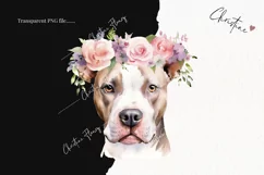 Watercolor Dogs with Flower Crowns Clipart | Watercolor Dog Product Image 2