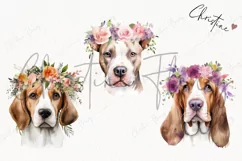 Watercolor Dogs with Flower Crowns Clipart | Watercolor Dog Product Image 3