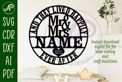 Wedding couples Mr and Mrs name sign svg laser Product Image 2