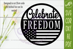 Celebrate Freedom Wall Art SVG Patriotic USA Laser Cut Sign Product Image 2