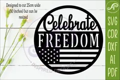 Celebrate Freedom Wall Art SVG Patriotic USA Laser Cut Sign Product Image 2