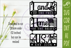 4th of July Wall Art SVG Patriotic USA Laser Cut Sign Product Image 2