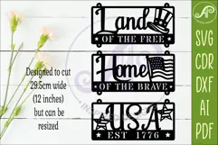4th of July Wall Art SVG Patriotic USA Laser Cut Sign Product Image 2