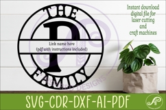 Monogram Family Letter P Name Sign SVG Product Image 2