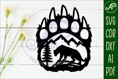 Bear paw print with Cougar wall sign Product Image 2