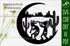 Crescent Moon Kokopelli Southwestern wall sign Product Image 2