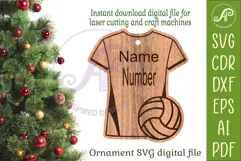 Volleyball shirt Christmas Ornament SVG laser cut Product Image 2