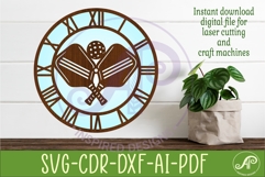 Pickleball Wall Clock SVG for Laser Cutting Decor Product Image 2