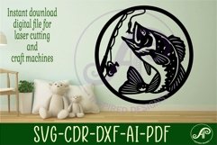 Bass fishing wall art sign, SVG file Product Image 2