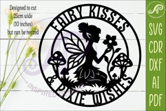 Fairy Kisses Pixie Wishes SVG | Fairy Wall Sign Laser Cut Product Image 2